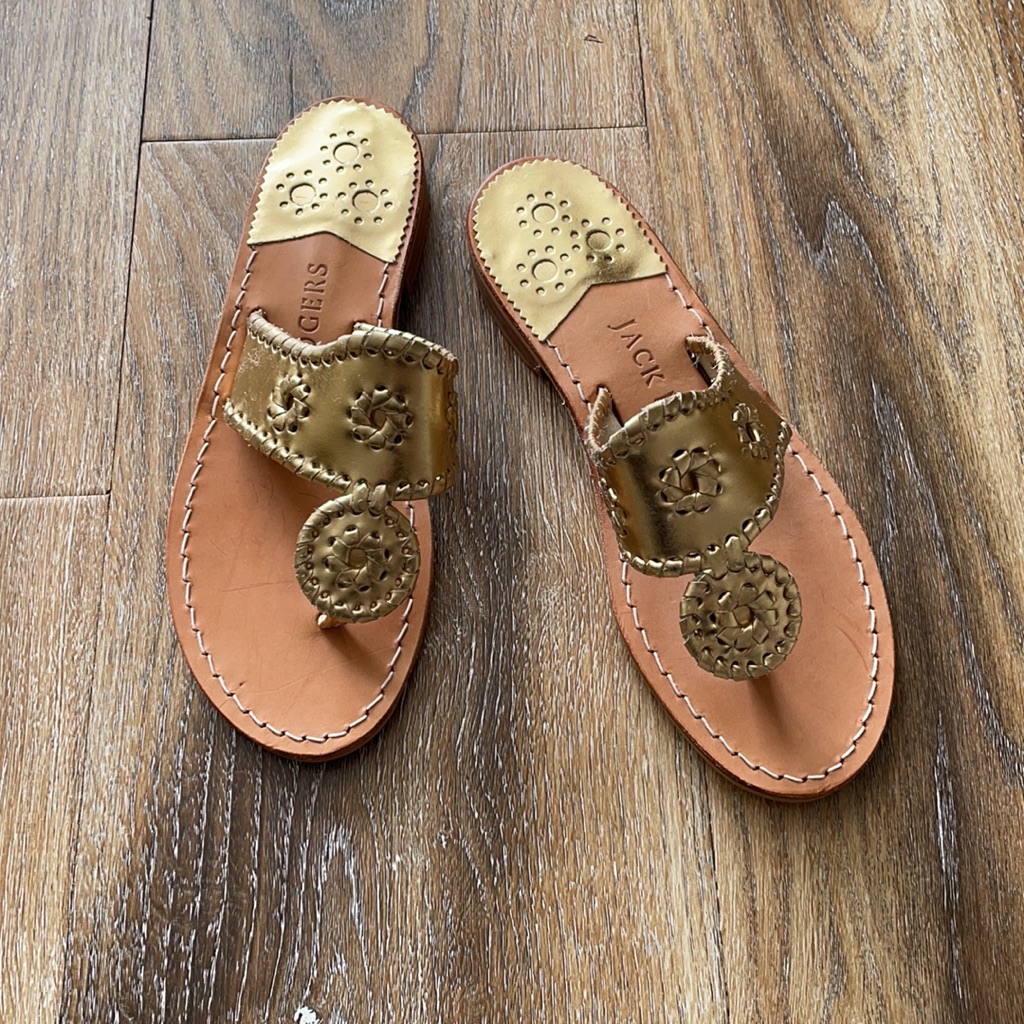 Jack Rogers Jack Flat Sandals Gold